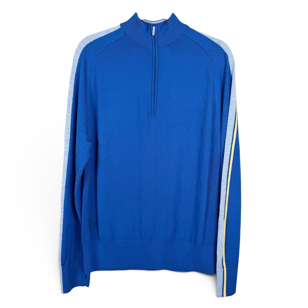 Icebreaker Quarter Zip Sweater Men's Medium Blue Merino Wool Ski Gorpcore Winter